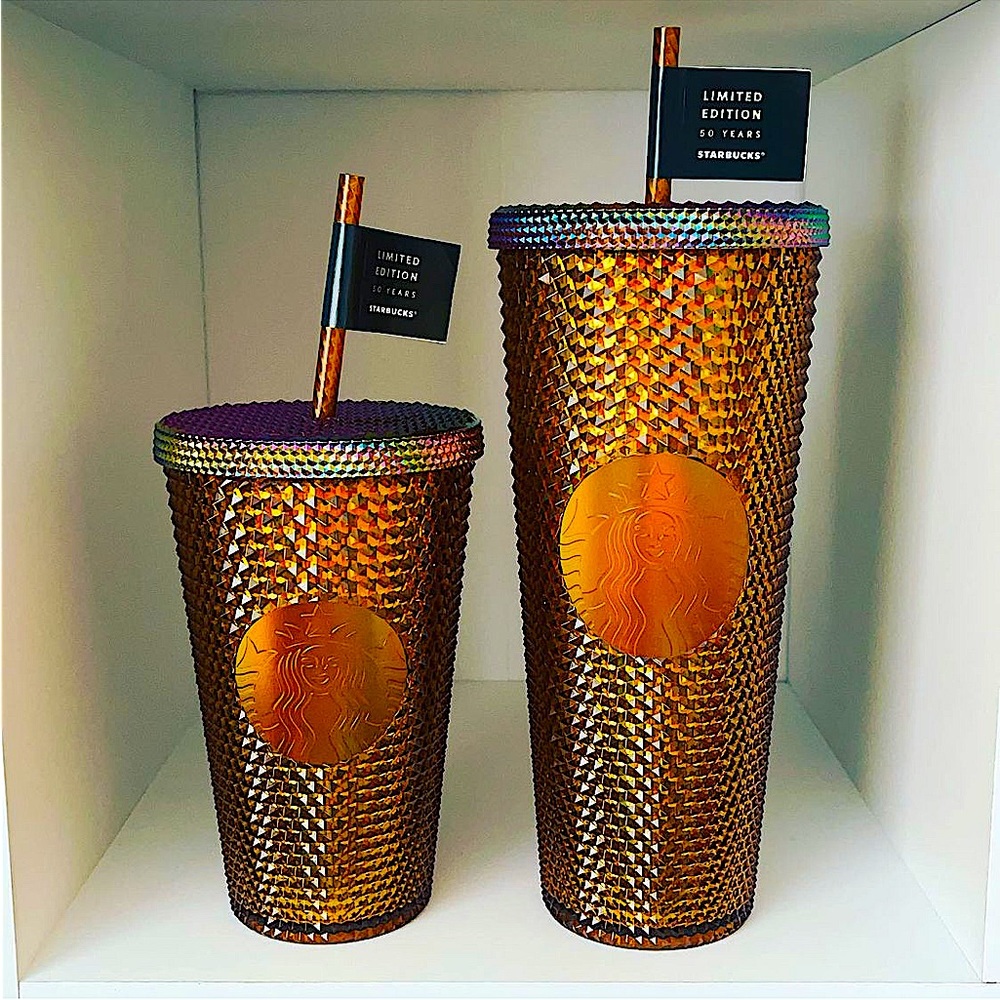 Starbucks 50th Anniversary Bling Studded Tumblers Set (16oz and 24oz) Bundle